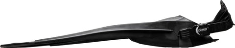 Side view of Pro Light Adjustable Open Heel Dive Fins For Scuba And Snorkel Enthusiasts, Easy Kick With Dual Material Blade, Black Medium Large.