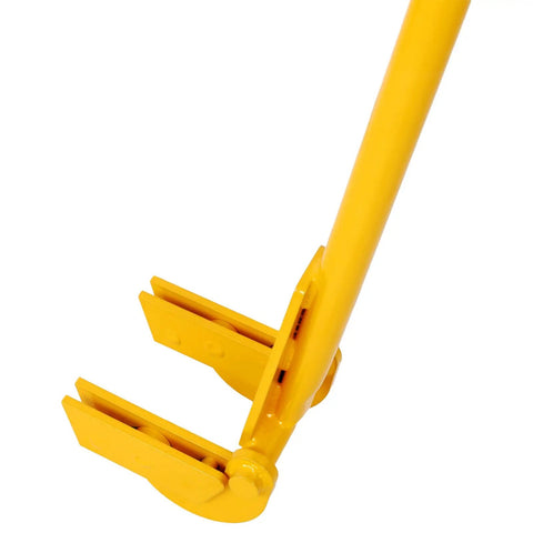 Long Handle Pallet Wrecker Tool With 43 Inch Steel Shaft, Heavy Duty Pallet Disassembly And Deck Board Remover, Ergonomic Rubber Grip, Ideal For Standard Pallets And Boards Up To 3.6 Inches Wide, yellow steel tool head