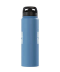 Stainless Steel Insulated Water Bottle For Kayaking And Rafting Durable Hydration Bottle in light blue with black lid.
