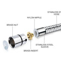 Extra Long 90 Inch Shower Hose With Brushed Chrome Finish, Lightweight Flexible Stainless Steel Handheld Hose With Brass Inner Core parts