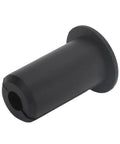 Tidy Up Your Desk With These Cool Jeffergarden Silicone Cable Grommets. A 10 Pack Set Of Premium Black Cord Hole Covers That Keep Dust Low And Water Out, Perfect For Home Office setups Or RVs. black silicone cable grommet, 38 x 26 mm, single angled view