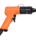 High Speed Pneumatic Air Rivnut Gun At 1500 RPM For Quick Self-Locking M3 M4 Installation, orange alloy body with 1/4 inch air intake