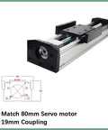 Beefy Ball Screw Actuator Workbench With Fully Enclosed Linear Rail Guide for CNC Slide Table shown with 80mm Servo Motor and 19mm Coupling