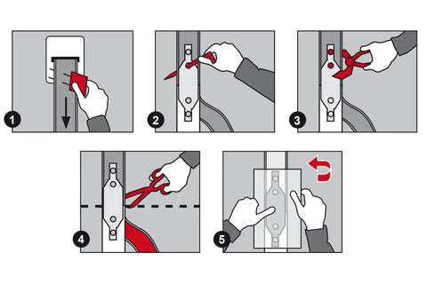 Top Tier Blind Strap Replacement Kit For Retractable Window Coverings installation instructions showing step-by-step guide.