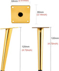 Hella Durable Four Pack Steel Table Legs With Clean Tapered Profile No Sweat Mounting dimensions and details shown.