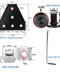 Components of Six Pack 2020 Corner Bracket Connectors including T shape bracket, hex screw, sliding nut, and hex wrench for 6mm aluminum extrusion