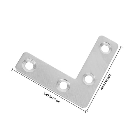 36 Piece Heavy Duty L Shaped Shelf Brackets Stainless Steel For Wall Mounted Shelves with dimensions shown