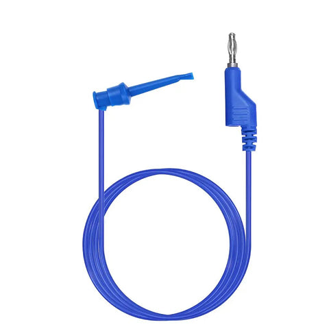Blue 39-inch test lead from Pro Grade 39 Inch Multimeter Test Lead Set 5 Piece Stackable Banana Plug To Test Hook Cables Kit.