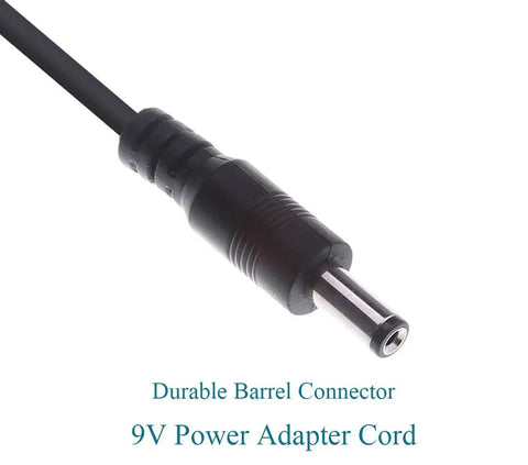 Close-up of Six Foot 9V AC DC Power Adapter with durable barrel connector for Roland Boss RC 3 Loop Station