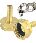 Three Eighths Inch Barb To Three Quarters Inch GHT Female Garden Hose Adapter Heavy Duty Brass Connectors With Stainless Clamps