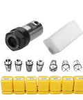 Heavy Duty Er11 Er16 Er20 Spring Collet Set With Nuts And Spindle Motor Shaft Extension Rod For Precision Cnc Lathe And Engraving Tools, showing clamping nut and collet sizes.