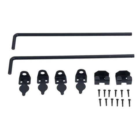 Beefy 18 Inch Heavy Duty Gate Drop Pin With Black Powder Coated Weatherproof Cane Bolt Gate Stopper And Hardware Pack For Wooden Metal And Iron Gates And Double Doors, parts set