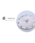 Clear Glass Lazy Susan Turntable base with antiskid nail detail for dining tables and kitchens, round rotating tray component view