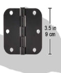 4 Inch Indoor Flat Iron Door Hinge Matte Black Plastic Rounded Corner For Doors And Windows, Easy Install, Built To Last, Heavy Duty