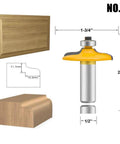 Door And Drawer Front Edging Router Bit Set With One Half Inch Shank Four Piece Pro Grade Woodworking Milling Cutter Tools Carbide Cutter For Cnc Router Includes Thumbnail Bit Two Ogee Bits One Large One Small And Roundover With Ogee Bit, showing side view of roundover ogee bit with dimensions.