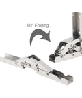 Sturdy Stainless Self Closing Reversible Door Hinge Set Two Piece with Self Locking Folding Bracket, Hidden Mount, 90° folding