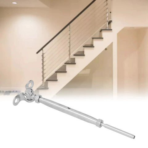 Sick Adjustable Top Rated T316 Stainless Steel Railing Kit 10 Kit Set Handles Weird Angles Keeps Things Rust Free Indoors Or Outdoors With Badass Heavy Duty Hardware For Cable Wire Systems For Your Decks And Stairs., adjustable stair cable railing fitting on indoor staircase