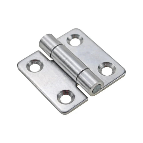 Small square damping hinge, 1.5 in, chrome metal, adjustable torque 0.3Nm, 1 piece, close-up view