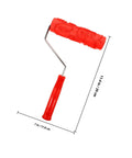 Professional Grade Slick Wood Grain Texture Paint Roller For Interior Wall Decoration 7 in with red rubber handle and embossed pattern.