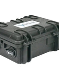 No Nonsense Waterproof Battery Box With Dual SAE Connectors For 12 Volt Gel Or Lithium Packs, black rugged marine enclosure.