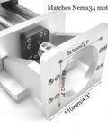Close-up of Beefy 300mm CNC Linear Guide Slide Table With 1605 Ball Screw for Nema 34 motor showing dimensions.