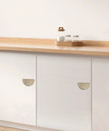Gold Semicircular Cabinet Handle For Wardrobe, Drawer And Door Zinc Alloy Pull Knob on white cabinet doors