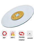 Large Tempered Glass Turntable With Silent Ball Bearing And Thickened 10mm Base, 360 Degree Rotating Tray For Dining And Display