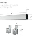 Premium 24ft Heavy Duty Galvanized Steel Exterior Sliding Barn Door Hardware Kit Featuring Rust Free Track Rollers size dimensions image.
