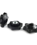 Kickass 8 Set Hardware Kit Featuring Solid Black Knobs, showing three solid black knobs designed for woodworking jigs.