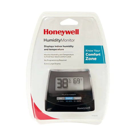 Humidity Monitor With LED Display For Humidifiers Shows Relative Humidity in packaging
