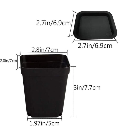 24 inch plastic plant pots 24 Pack Black Plant Pots with Saucers ✓