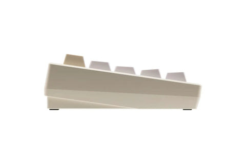 Side view of the 65 Percent Wireless Mechanical Keyboard Features Hotswap Switches Tri Mode Bluetooth And Usb Wiring Cnc Aluminum Body With Damped Acoustics Full Rgb Lighting Programmable Macros For Mac Windows Computers Making A Sick Daily Setup That Glides Buttery.