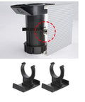 Heavy Duty 10 Pack Toe Kick Clips For Cabinet Leveler Legs With Snap On Plastic Brackets For 1 Inch Furniture Feet And Kitchen Plinth Skirting Board No Sweat Setup, showing black plastic clips and connector.