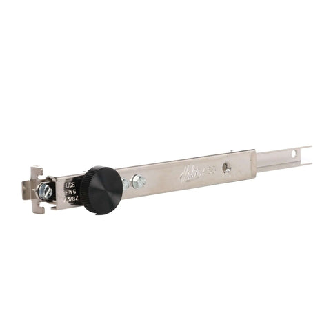 Front view of Pro-Grade Adjustable Sheet Metal Scribe With 1/4 To 12-1/2 In Range, 1/8 In Graduations, pocket size, and zip-in point.