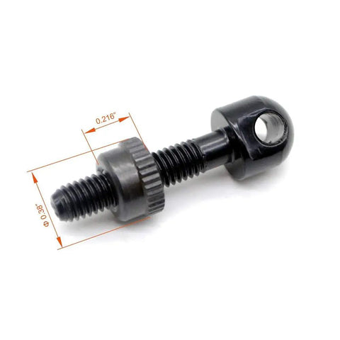 Black metal swivel stud from Six Piece Sling Mounting Kit With Sling Swivel Studs For Rifles, Wood Screw Studs, Beefy Metal Forging.