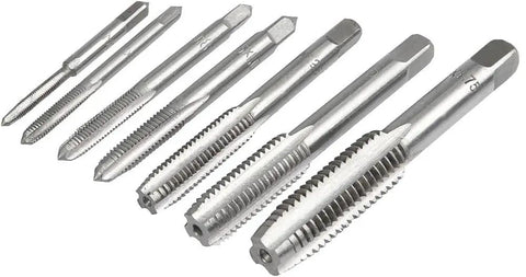 7 Piece Metric Tap Set HSS Tapping Tools M3 M4 M5 M6 M8 M10 M12 For Metalworking Pro Grade Hand Tap Kit With Durable High Speed Steel