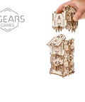Modular Dice Tower Wood Laser Cut Do It Yourself Self Assembling Kit For Board Games Great For Game Night Easy Roller And Durable Game Accessory That Elevates Any Tabletop Session, wooden assembled and held by hand