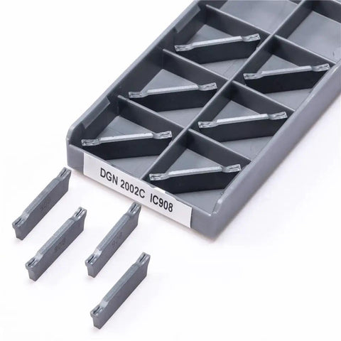 10Pcs DGN2002C IC908 outer diameter cutting tool for CNC lathe, carbide OD cutter kit with turning inserts in plastic tray