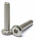 Close-up of 25 Pcs 1/4-20 X 1-1/4 Inch Stainless Steel 304 Hex Socket Flat Head Cap Screws with Bright Finish