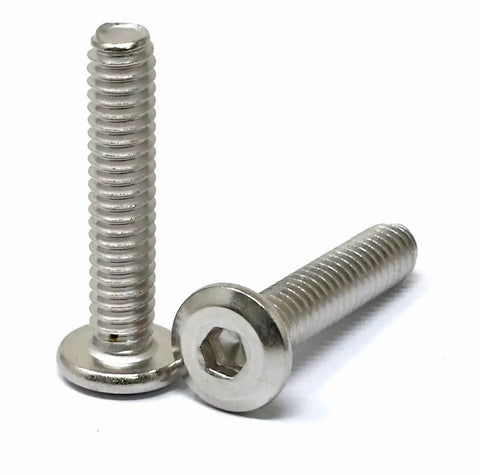 Close-up of 25 Pcs 1/4-20 X 1-1/4 Inch Stainless Steel 304 Hex Socket Flat Head Cap Screws with Bright Finish