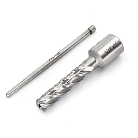 Badass Heavy Duty High Speed Steel Annular Cutter With Weldon Shank And 7/16 Inch Cut Diameter Plus 2 Inch Cutting Depth