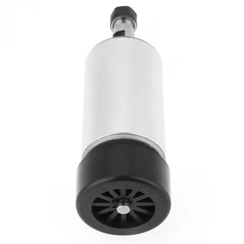 High Speed 300W Air Cooled CNC Spindle Motor Delivers Beast Mode Performance For Routing And Engraving Jobs At 12000 RPM DC 48V Build For Any Garage Maker Or Pro Shop, showing spindle with black and silver body.