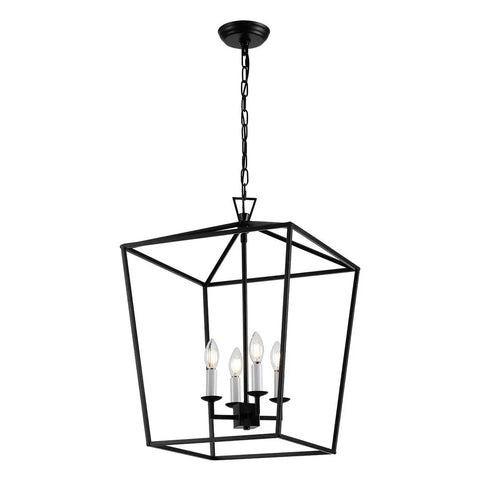 Industrial Steel Cage Lantern Pendant Light With Candle Style Iron Frame Gold Finish Ceiling Chandelier Large Hanging Lamp