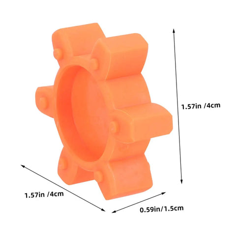 Flexible Rubber Jaw Coupling Insert Pad For CNC Machines, 1.57in x 1.57in x 0.59in, orange, L Shaped Claw Coupling Compatible