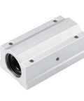 SCS20LUU Linear Ball Bearing Slide Block Unit Extra Long 20mm Bore 1 Piece Aluminum Alloy Lightweight Housing front view