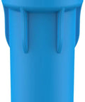 Front view of OB1 Filter Housing 10 Inch Opaque Whole House Water Filter Housing with Integral Mounting Bracket in blue polypropylene