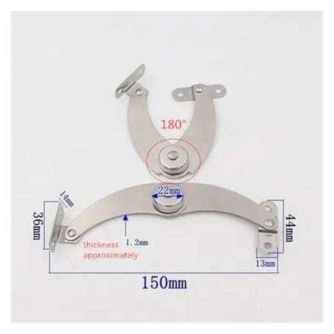 Concealed Rotating Door Hinges 2 Pack Stainless Steel Hydraulic Adjustable Support Hinges dimensions displayed