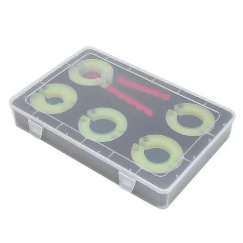 5 Piece Bezel Opener Tool Kit For Watches with Precision Gear Ring Opener in plastic case with green gear rings and red tools
