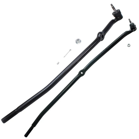 Dodge Ram 4x4 Front 10-Piece Suspension Kit for 03-08 2500 3500 Megacab, Heavy Duty Front End Overhaul With Steering Damper, Tie Rods, Ball Joints, Control Arms, And More For A Rugged Ride. black front tie rods with hardware