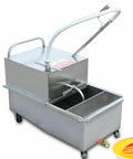 Heavy Duty Mobile Fryer Oil Filter Machine 55L Commercial Kitchen Frying System 550W with quick drain feature.